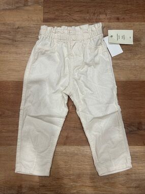 H&M Cream Corduroy Paperbag Waist Kids Pants